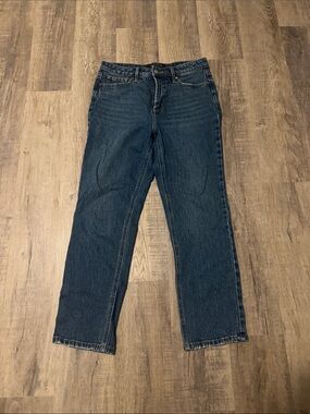 Women's Straight-Leg Jeans in Dark Blue Denim